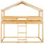 Lit superposé simple en bois massif avec tente - Option de chambre à coucher polyvalente-1683362717