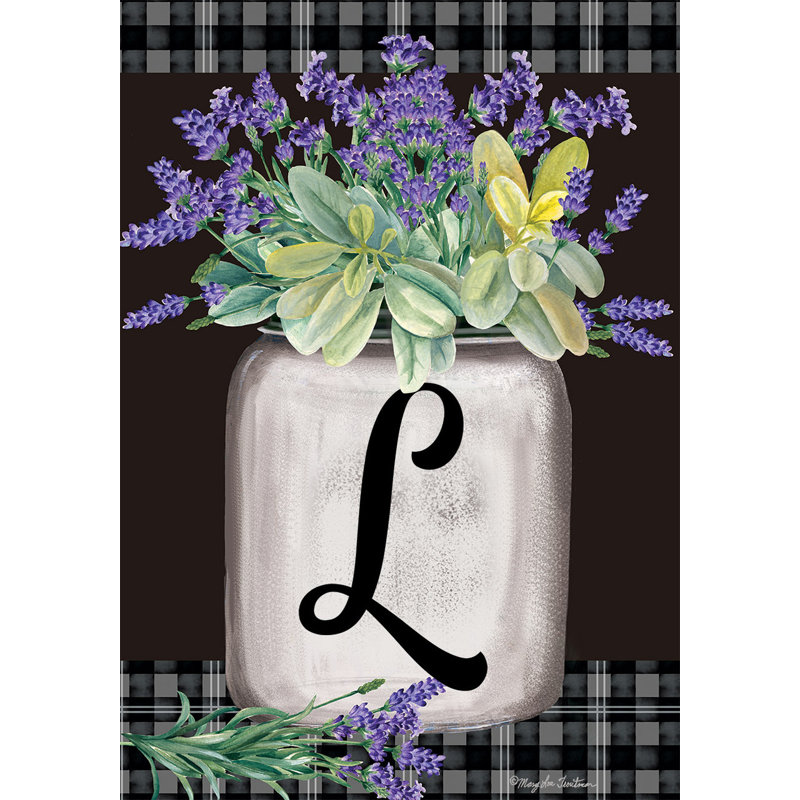 Drapeau de jardin ferme monogramme lettre L