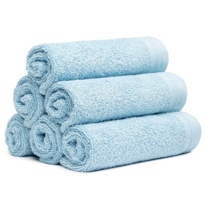 Alexandra 100% Cotton Washcloth Towel, Sky Blue