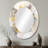 Yellow Grey Marble Symphony I - Modern Oval Wall Mirror-713666889