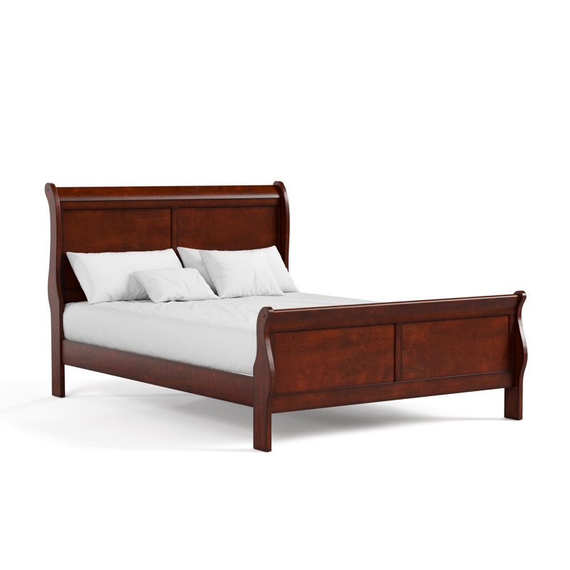 Aberdeen Solid Wood Sleigh Bed, Queen, Cherry