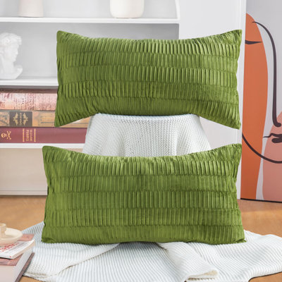Pleated Velvet Lumbar Pillow Covers