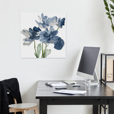 Art floral abstrait bleu minimaliste II