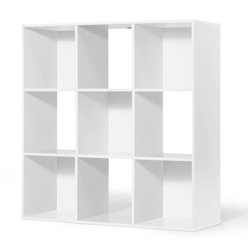 Étagère de rangement à 9 cubes, cloison de rangement pour la maison avec dossier, bibliothèque de rangement de 11 pouces, blanc 