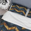 Ensemble de housse de couette transitionnelle Blue Gold Chevron Glamour V-109161245