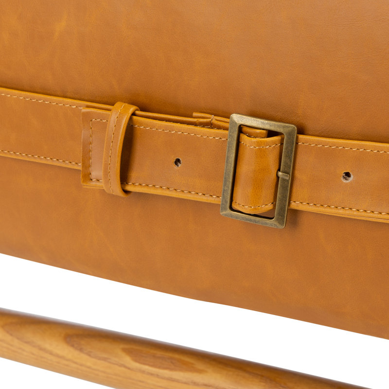 Fauteuil en cuir Marla, Cuir véritable caramel