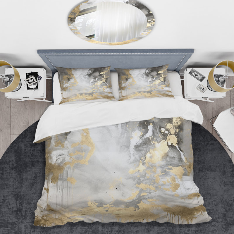 Ensemble de housse de couette en microfibre / polyester , Housse de couette pour grand lit et 2 taies décor