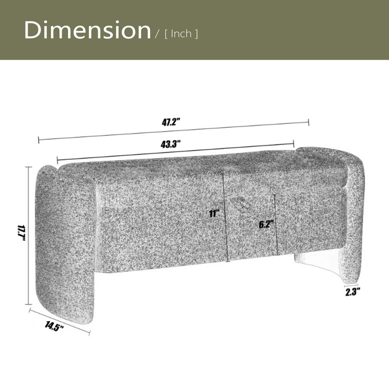 Banc de rangement repose-pieds ovale en tissu de chenille avec grand espace de rangement pour le salon, le vestibule et la chambre à coucher