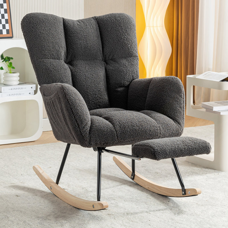 Chaise berçante moderne Marsa, Gris foncé