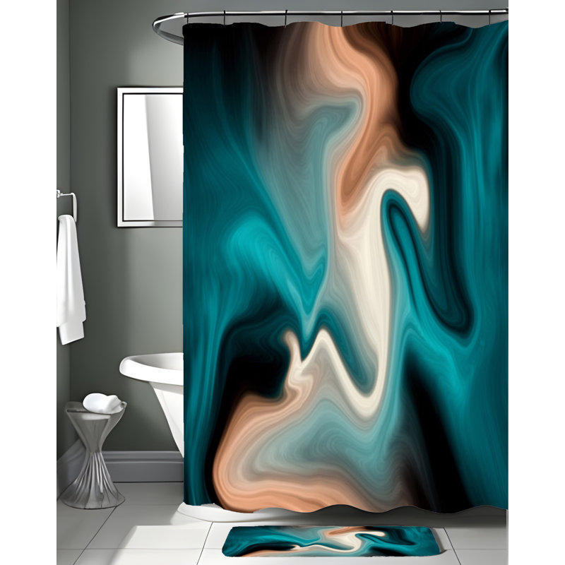 Abstract Shower Curtain, 72" H x 70" W