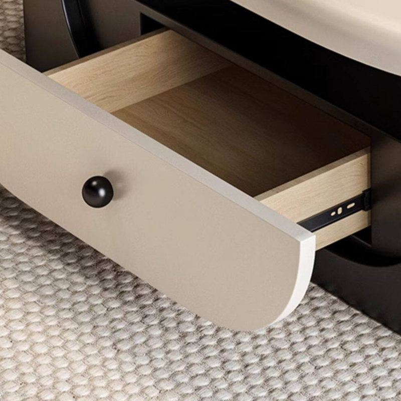 Table basse de rangement de luxe avec grand tiroir, Black/White, 14.96" H x 51.18" W x 27.55" D