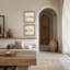 Crème neutre, vague organique, ligne contemporaine, encadrée, œuvre d'art de la chambre principale, 2 pièces-1092072566-1092072555