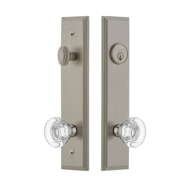Ensemble d'entrée haut Carré, Nickel satiné, 2,375 po