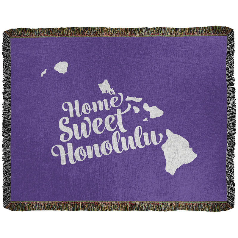 Jeté en coton tissé honolulu hawaii, l 37 po x L 52 po, Mauve