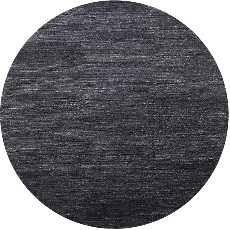 Tapis noir cuivre à motif abstrait, Rond 7 pi