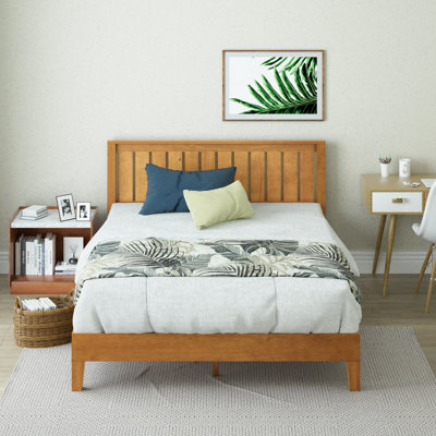 Hykkon Classic Bed Frame with Paneled Headboard