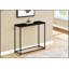 Élégante console étroite pour vestibule ou canapé, conception moderne avec plateau en stratifié noir et structure en métal-1622640574