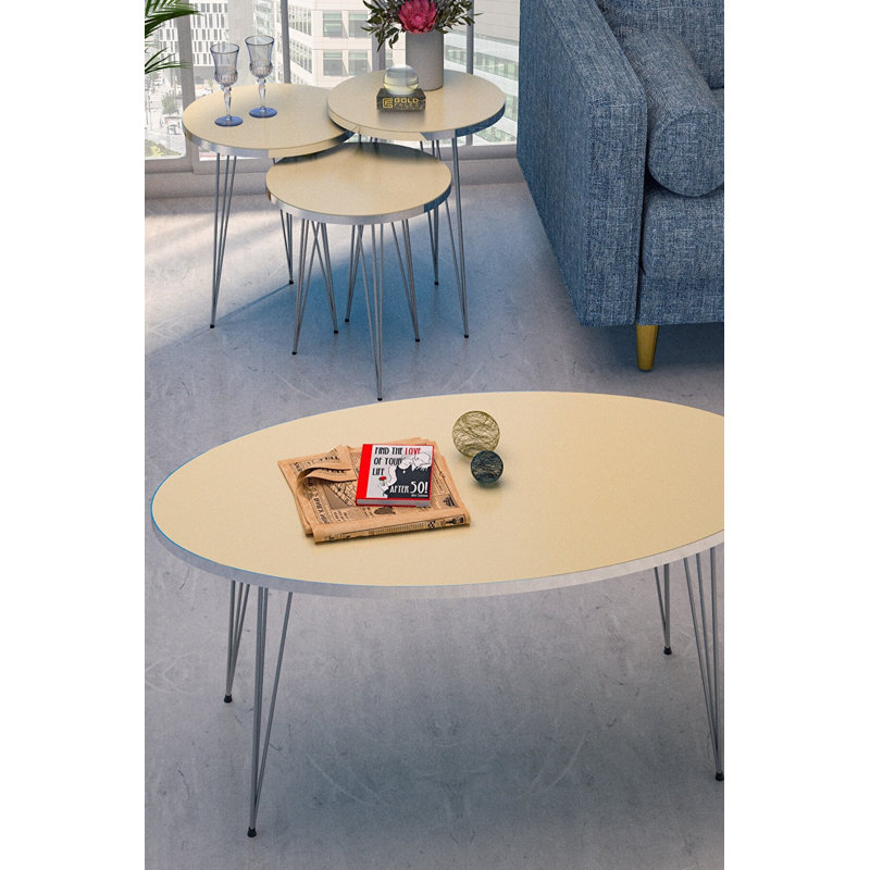 Mario Living Room Table Set, Cream White