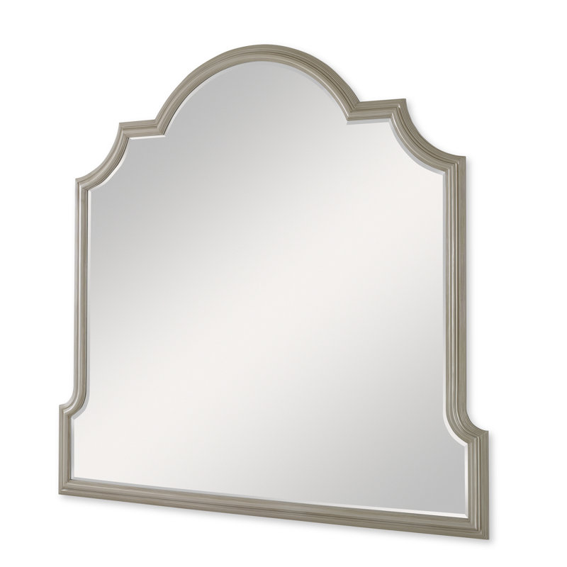Grand Arched Silver Leaf Wood Wall Mirror
