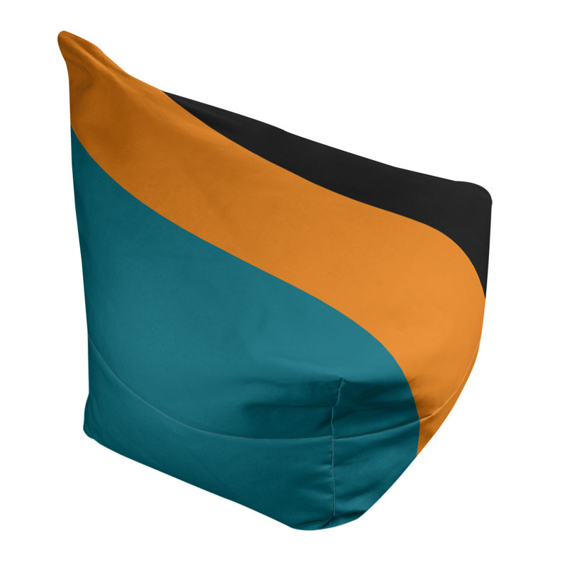 Housse de fauteuil à billes, H 42 po x l 38 po x P 2 po, Bleu sarcelle foncé du Pacifique / orange brulé