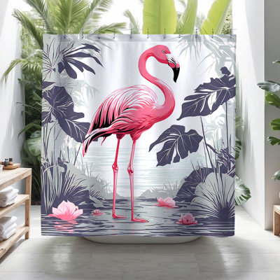 Rideau de douche Brandon Flamingo