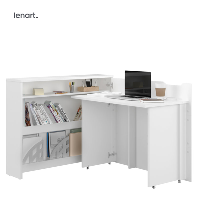 WORK CONCEPT 115Cm W L-Shape Executive Desk, White Matt, Right
