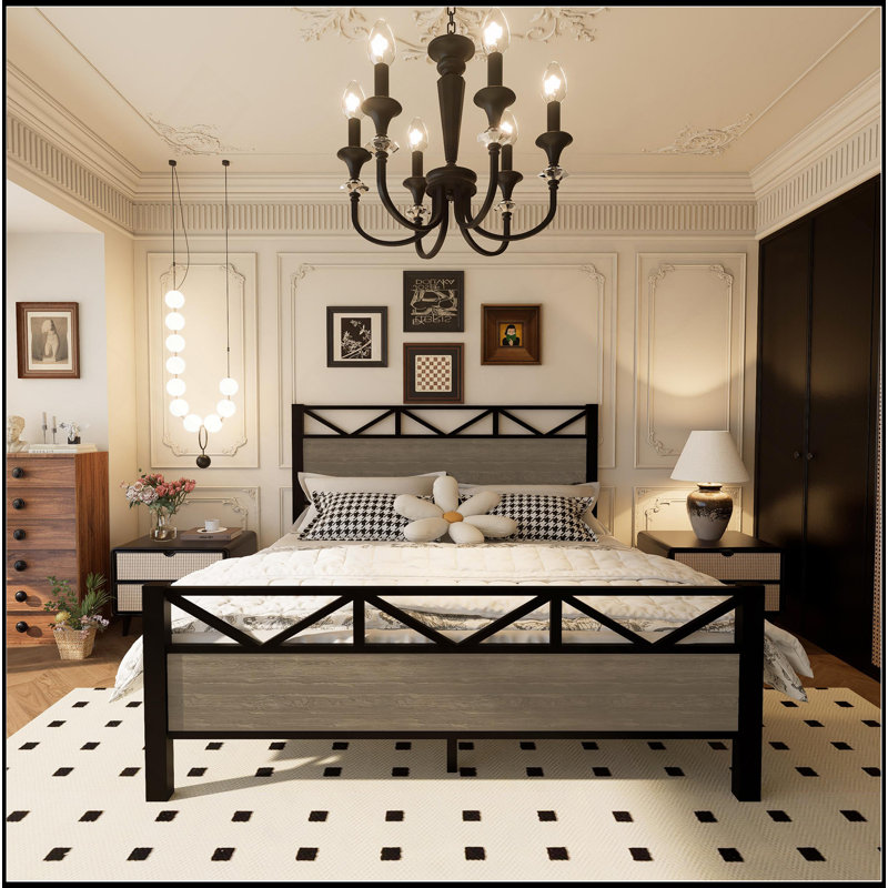 Full Size Bed Frame,Easy Assembly, Brown