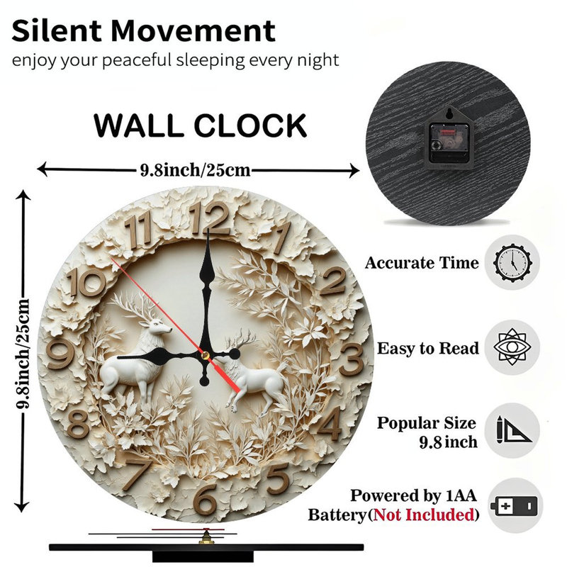 Horloge murale White Deer