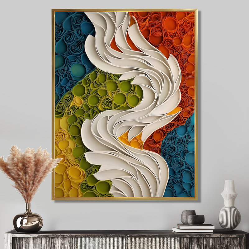 Oras Biomorphism Earth Rhythm In Chaos V - Abstraction lyrique, art mural, H 20 po x l 12 po, Doré