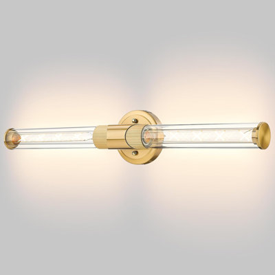 Modern 2-Light Bathroom Wall Sconces With Glass Shades For Vanity, Hallway, And Living Room Lighting