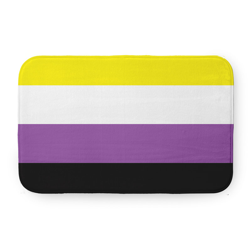 Tapis de bain Aijah, Mauve/jaune