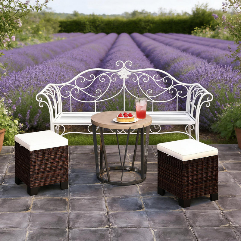 Ottoman Cubes Set Of 2,Outdoor Ottoman, Beige