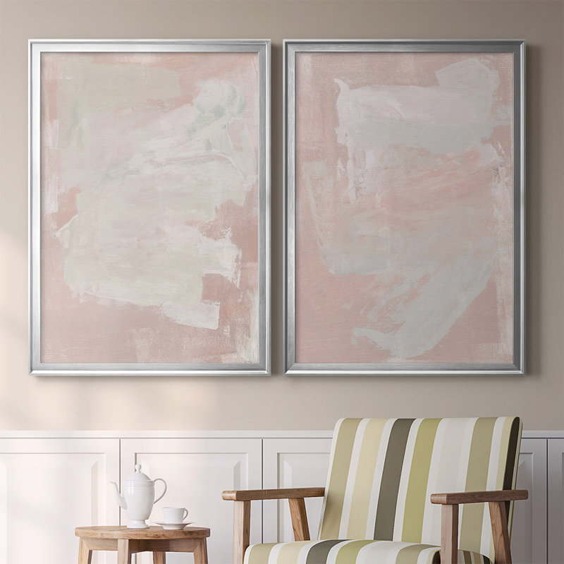 Toile encadrée de qualité supérieure «Hazy Summer I» - prête à être accrochée, H 41,25 po x l 61 po x P 1,25 po, Argent