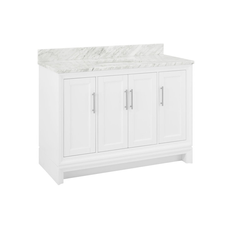 Meuble-lavabo blanc Anaheim, Blanc, 8 po