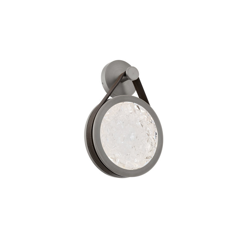 Clare Dimmable LED Wall Sconce With Artisanal Crystal Shade, 3000K Color Temperature, Black/Antique Nickel