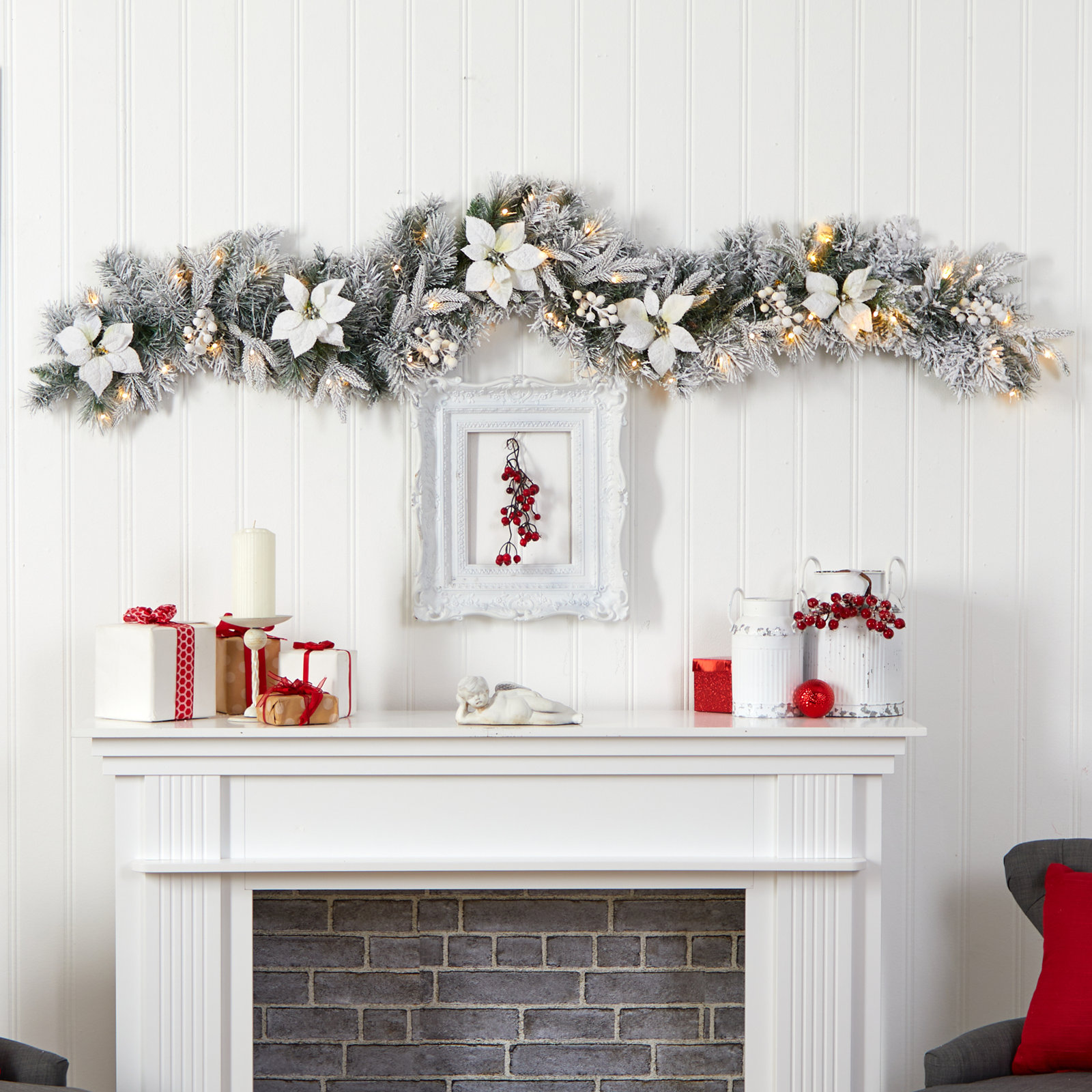 72'' in. Lighted Faux Garland