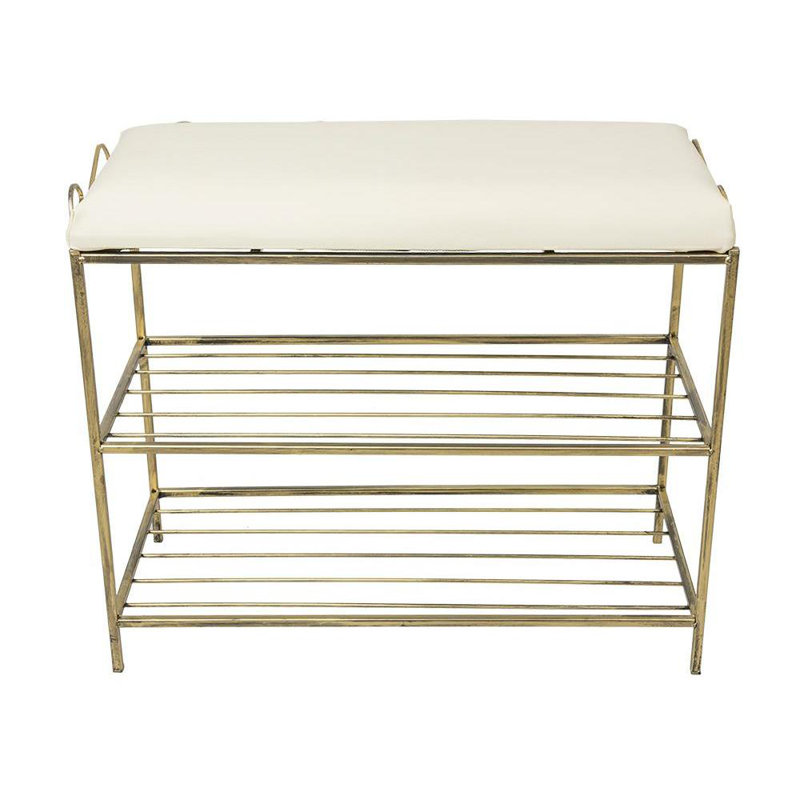 6 Pair Shoe Rack, Gold