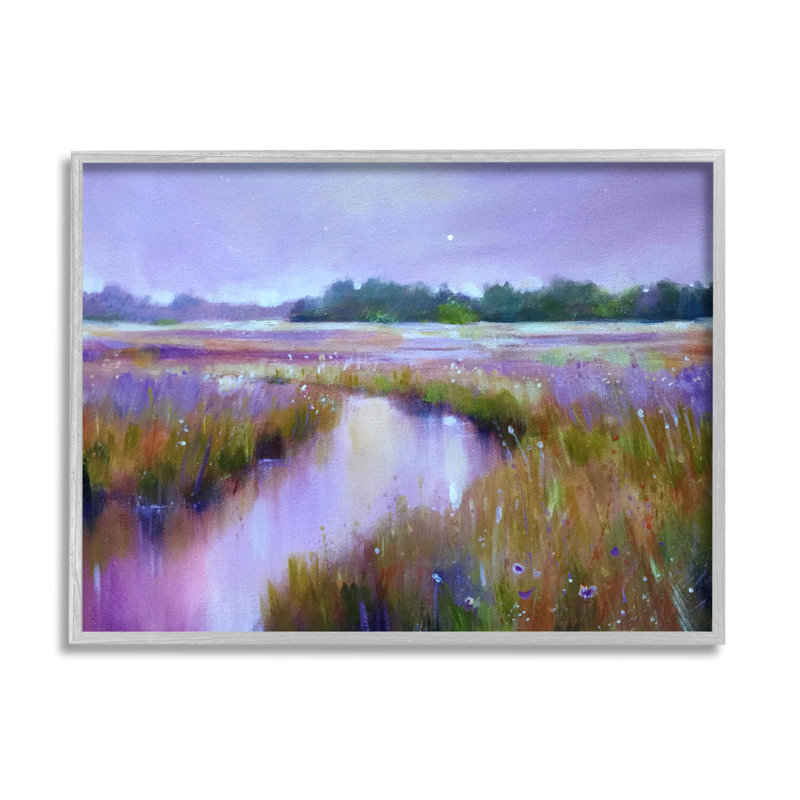 Art de la giclée de ruisseau, Vivid Purple Dusk, H 11 po x l 14 po x P 1,5 po, Estampe numérique Farmhouse