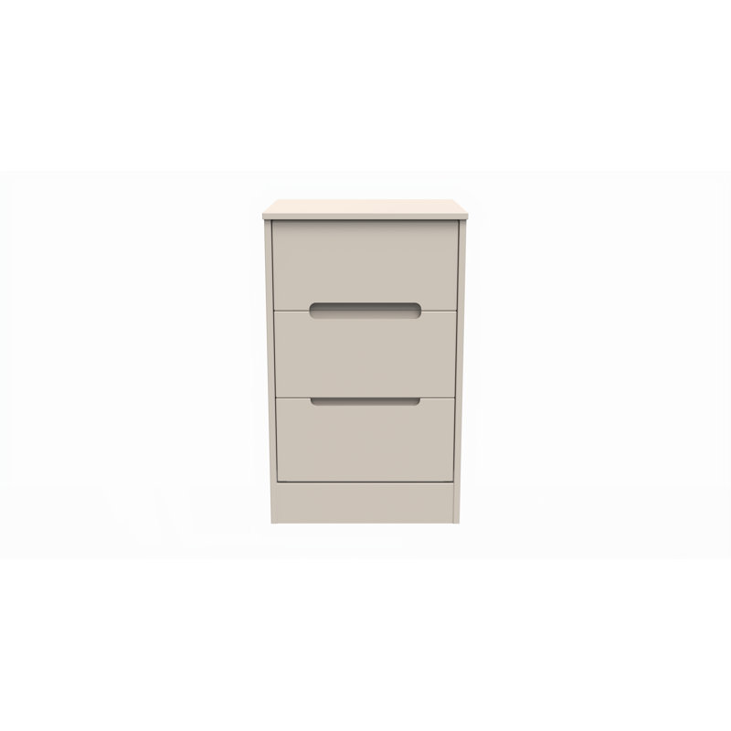 Fully Assembled Vernon 3 Drawer Bedside Table, Kashmir Matt