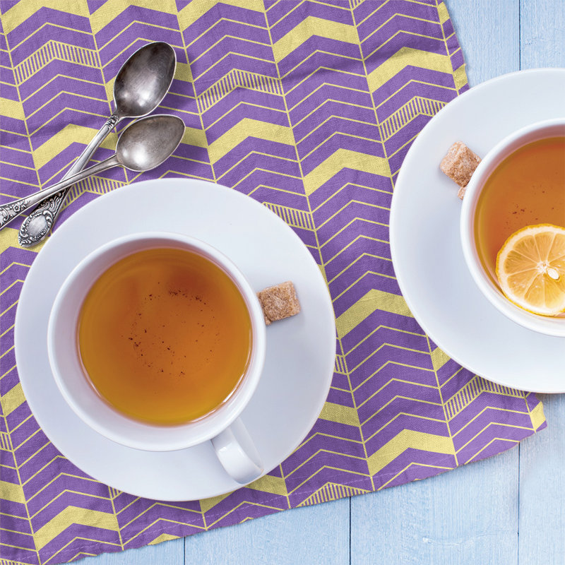 Stephenie Tea Towel Kitchen Towel, Purple/Yellow, Cotton Twill