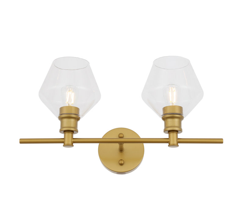 Applique murale en verre Gene Light, Laiton, Clair, Deux lumières
