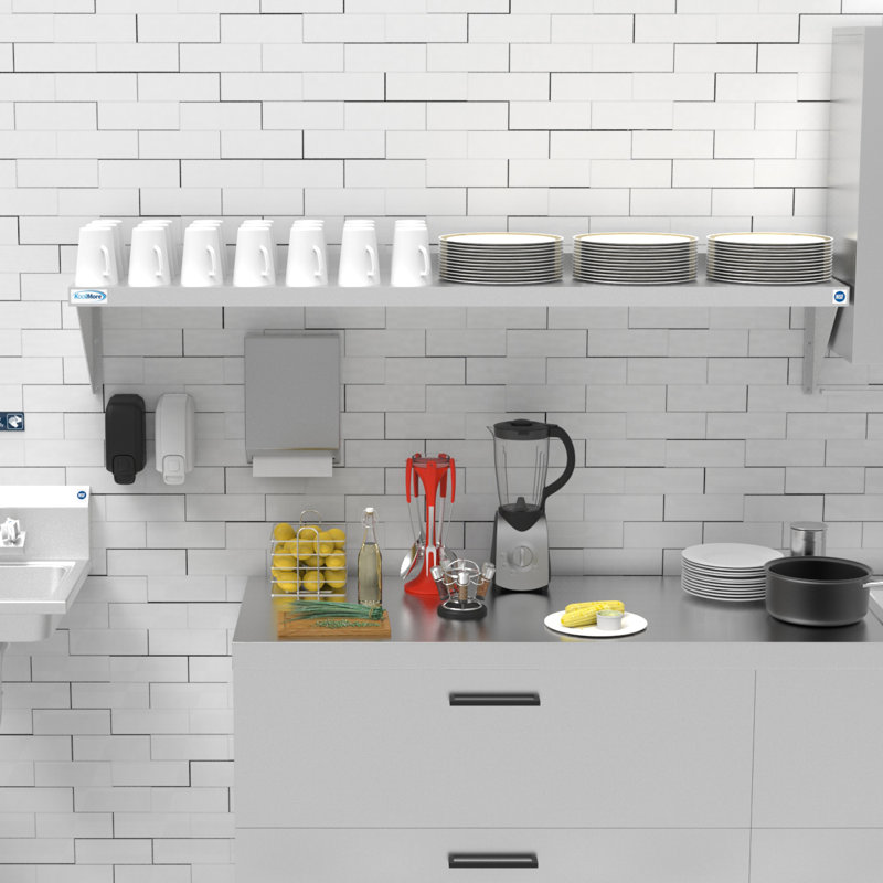 Étagère murale commerciale, H 10 po x l 60 po x P 12 po