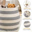 Panier de rangement tissé (17 po x 17 po), grand panier à linge en corde de coton