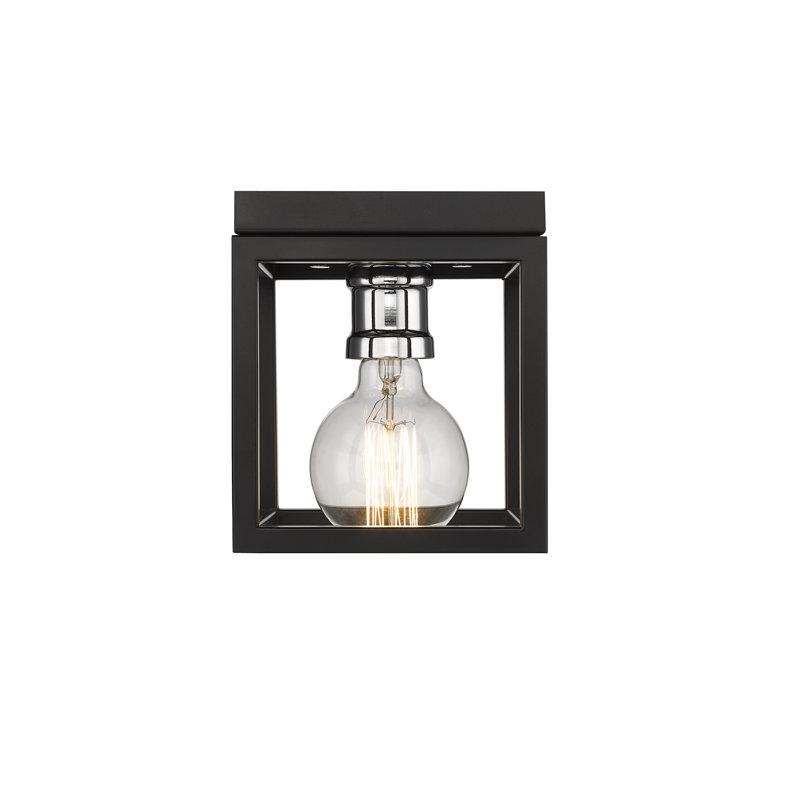 Alynda Flush Mount, Matte Black/Chrome
