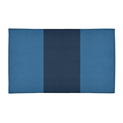 Tapis bleu/blanc rayée lake