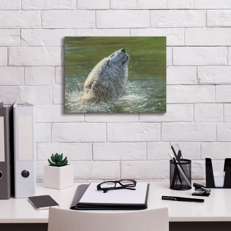 Art mural sur toile, "Ours polaire" par David Stribble par Millwood Pines, H 12 po x l 16 po x P 0,75 po