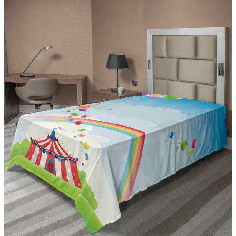 Multicolore Ambesonne, Drap plat pour lit simple