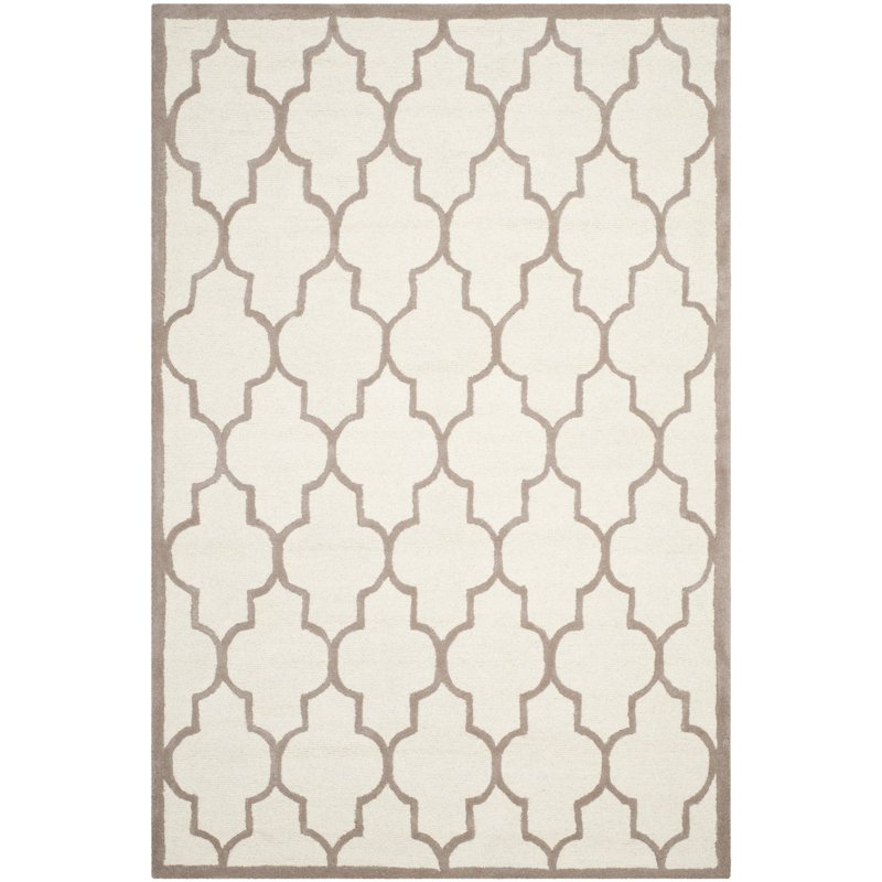 Rotteck Geometric Wool Hand Woven Area Rug, Rectangle 183 x 274 cm