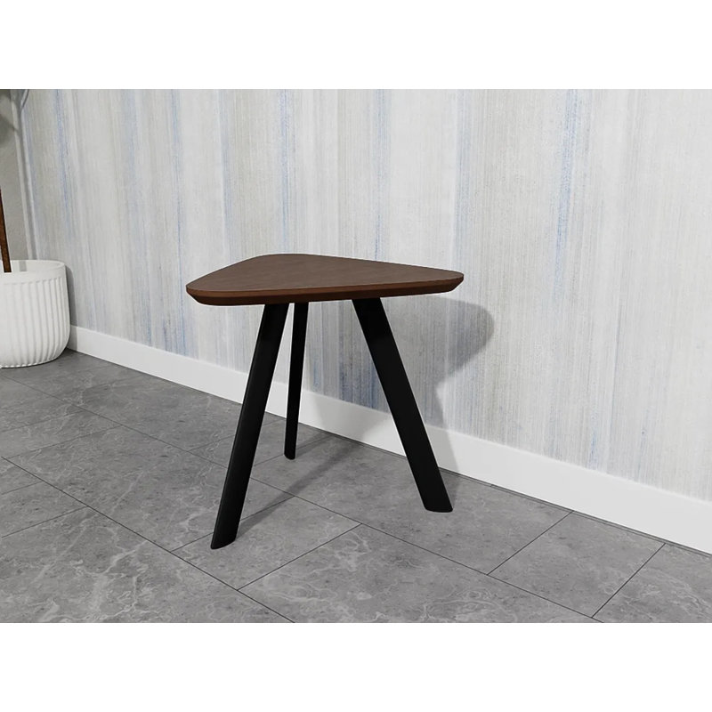 Table de bout Darsey Lounge, Noir, Noyer Riftwood