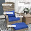 Chaise Adirondack pour patio en osier avec repose-pieds Outsunny